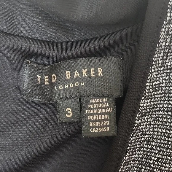 Ted Baker London metallic ruched midi cocktail party dress, date night, evening - Picture 5 of 10